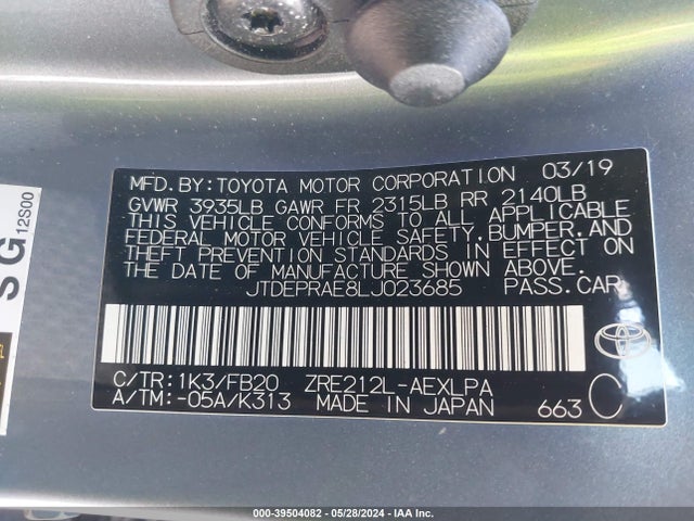 Toyota COROLLA LE 2020 JTDEPRAE8LJ023685 Image 9