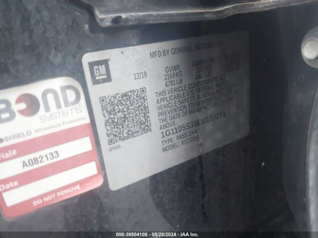 1G1105S38LU107151 Chevrolet Impala Fwd Premier