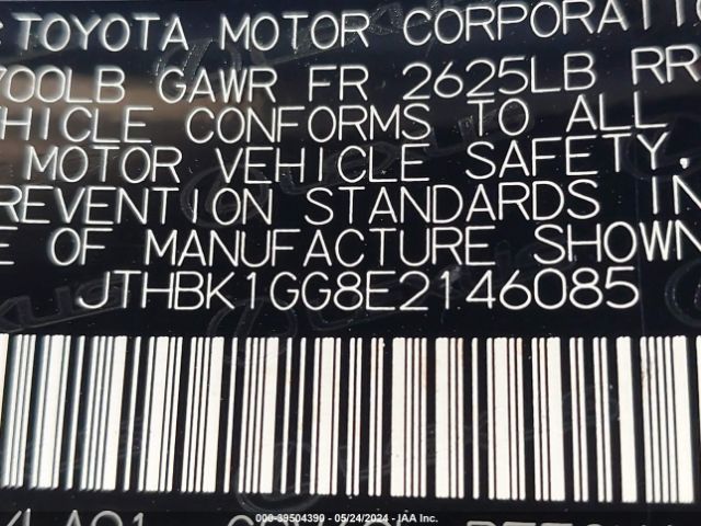 JTHBK1GG8E2146085 Lexus ES 350