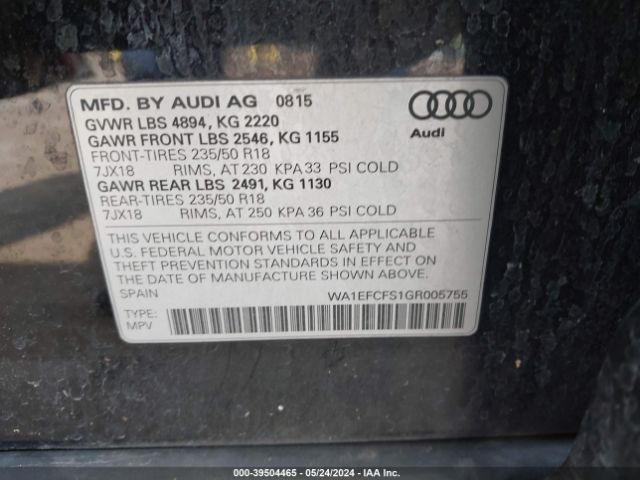 WA1EFCFS1GR005755 Audi Q3 2.0t Premium Plus