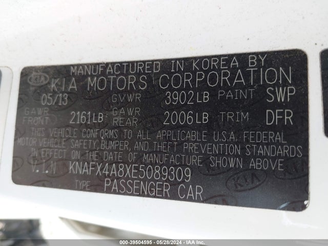 KIA FORTE EX 2014 KNAFX4A8XE5089309 Image 9
