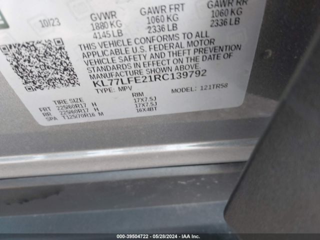 KL77LFE21RC139792 Chevrolet Trax Fwd Sp