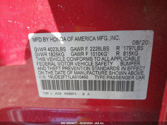 Acura Ilx Premium Package/technology Package 2020 19UDE2F71LA010460 Image 9