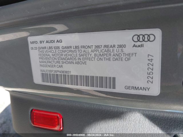 WAUD3BF26PN083831 Audi A6 Premium 45 Tfsi Quattro S Tronic