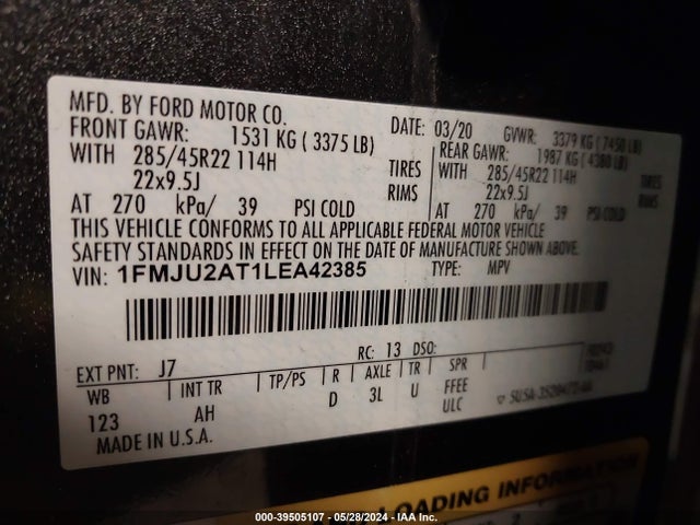 Ford Expedition Limited 2020 1FMJU2AT1LEA42385 Image 9