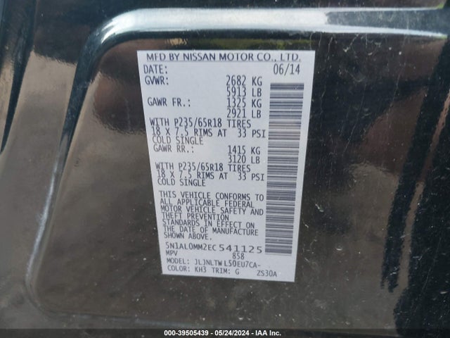 Infiniti QX60 2014 5N1AL0MM2EC541125 Image 9