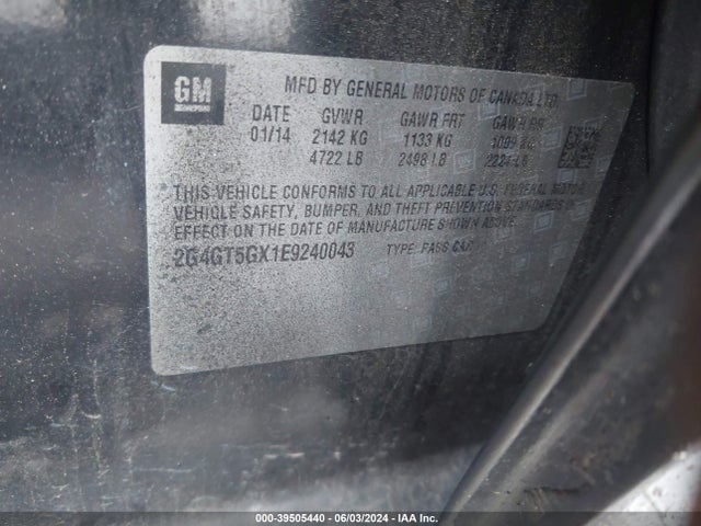 Buick REGAL GS 2014 2G4GT5GX1E9240043 Image 9