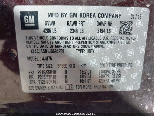 Buick Encore Preferred 2018 KL4CJASB1JB694258 Image 9