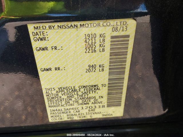 1N4AL3AP4EC120338 Nissan Altima 2.5 S