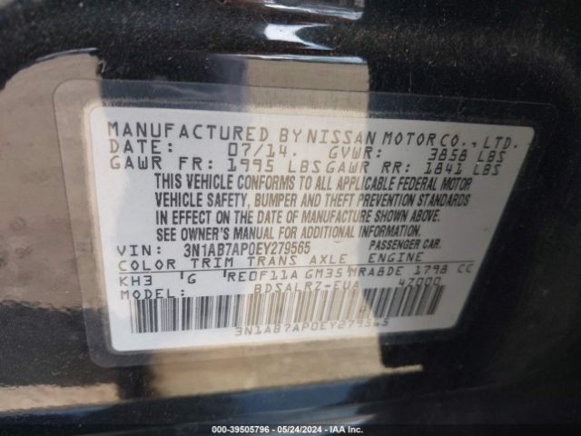 3N1AB7AP0EY279565 Nissan SENTRA SR