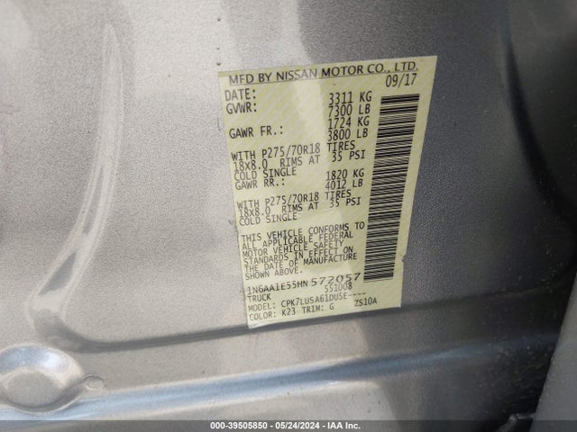Nissan Titan Pro-4x 2017 1N6AA1E55HN572057 Image 9