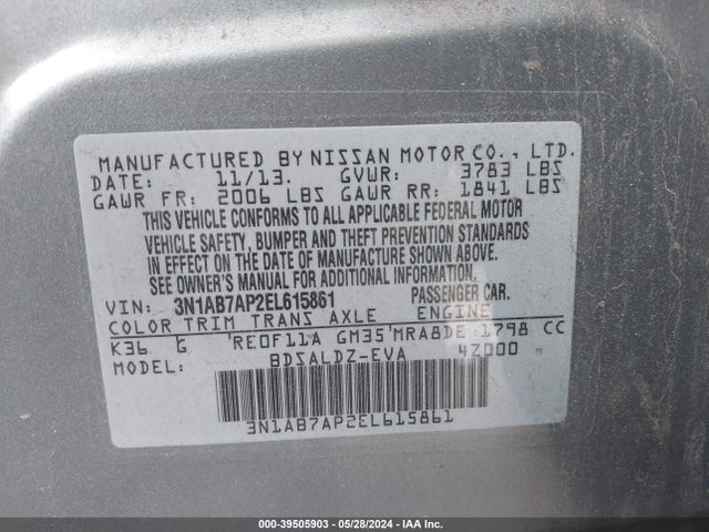 Nissan SENTRA SV 2014 3N1AB7AP2EL615861 Image 9