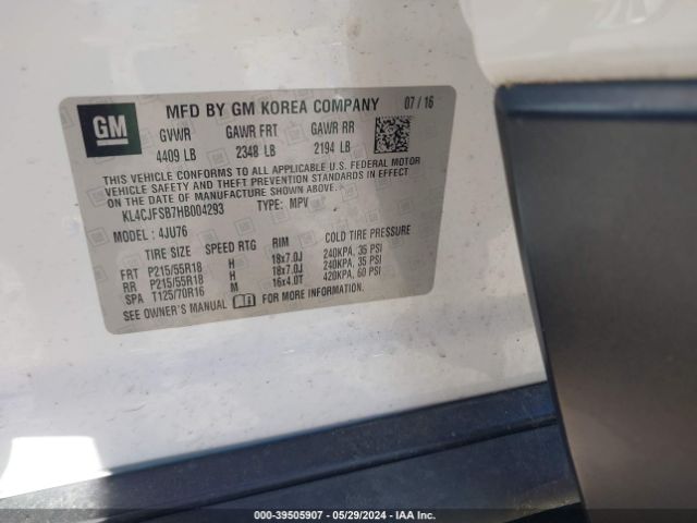 KL4CJFSB7HB004293 Buick Encore Preferred Ii