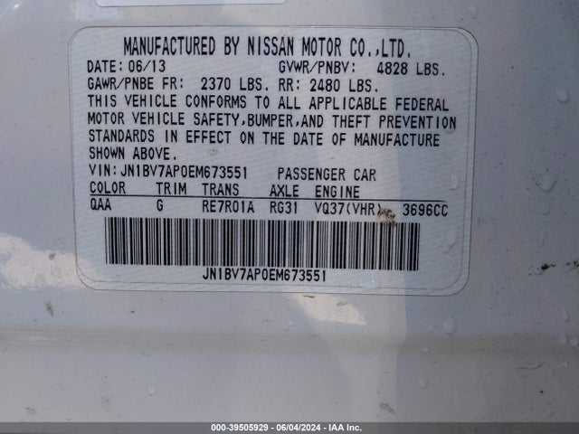 Infiniti Q50 Premium 2014 JN1BV7AP0EM673551 Image 9