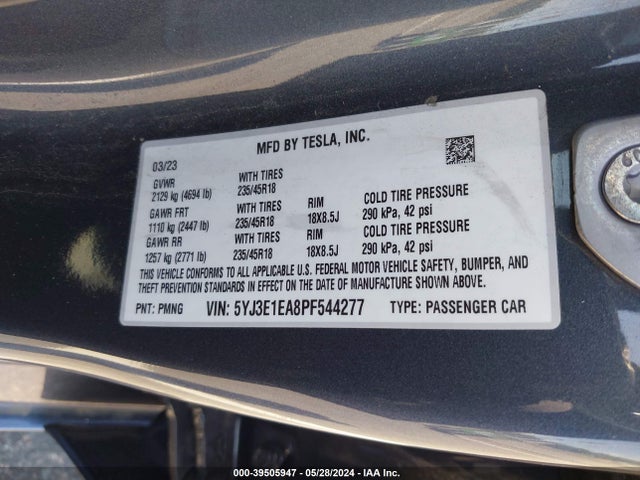 2023 TESLA MODEL 3 5YJ3E1EA8PF544277 Photo 8