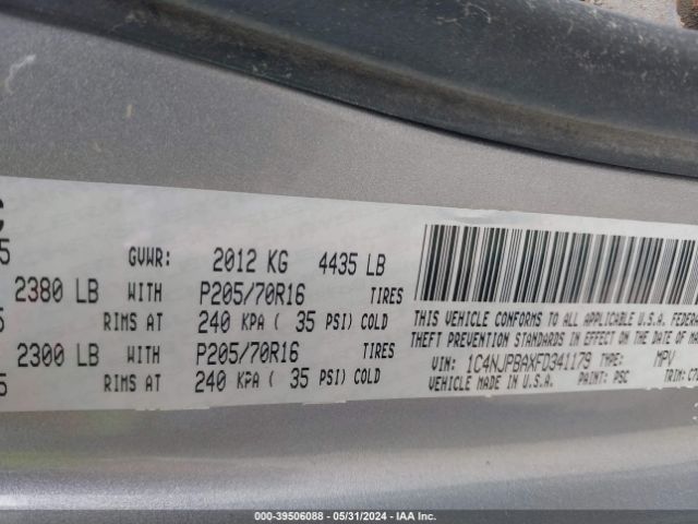 1C4NJPBAXFD341179 Jeep Patriot Sport