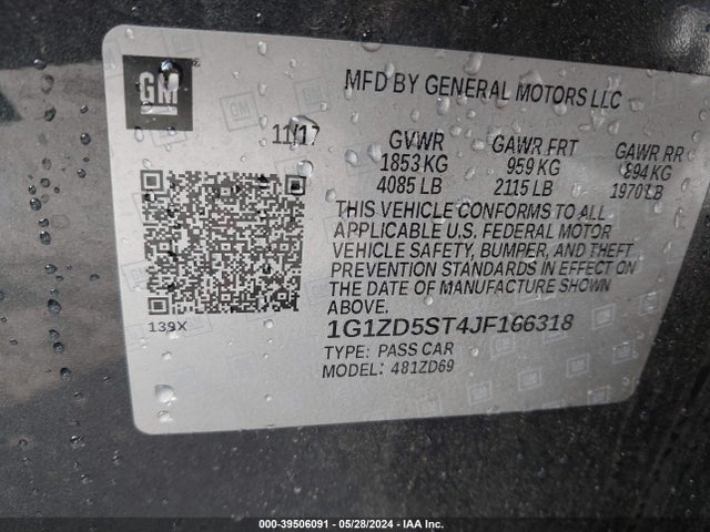 Chevrolet MALIBU LT 2018 1G1ZD5ST4JF166318 Image 9