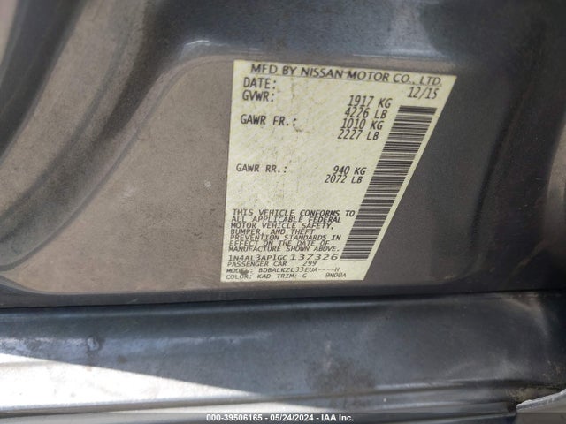 Nissan Altima 2.5 Sv 2016 1N4AL3AP1GC137326 Image 9