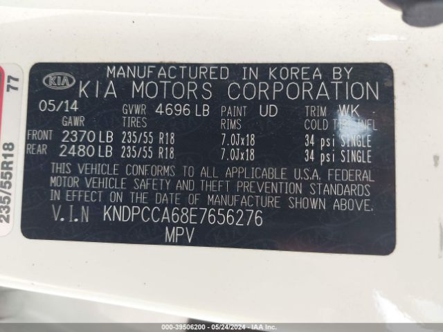 KNDPCCA68E7656276 KIA Sportage Sx