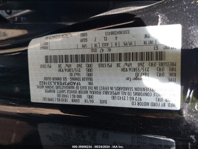 Ford FOCUS SE 2018 1FADP3FE8JL331822 Image 9