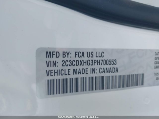 2C3CDXHG3PH700553 Dodge CHARGER GT