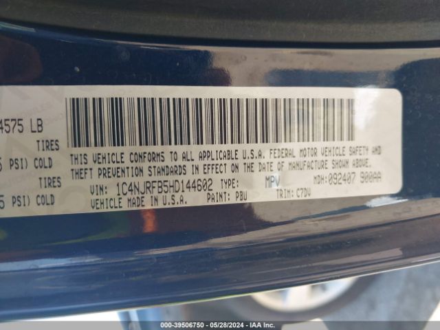 1C4NJRFB5HD144602 Jeep Patriot Latitude 4x4