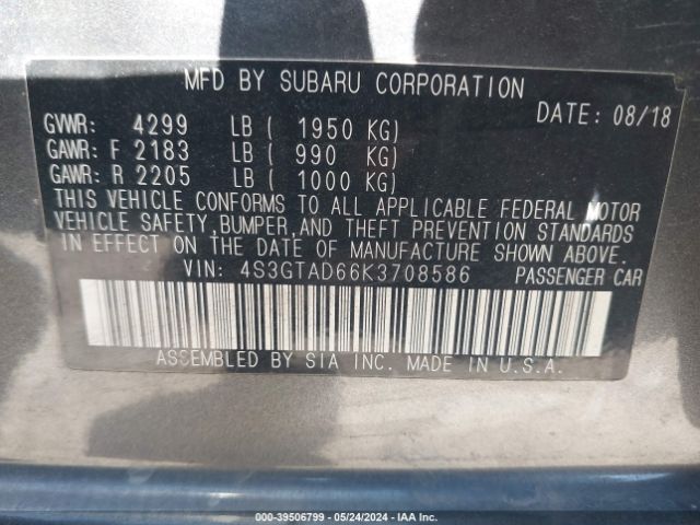 4S3GTAD66K3708586 Subaru Impreza 2.0i Premium