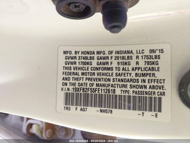 19XFB2F55FE112618 Honda Civic Lx