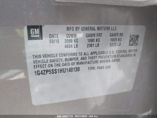 1G4ZP5SS1HU148138 Buick Lacrosse Essence