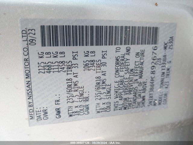 Nissan Rogue Sv Intelligent Awd 2023 5N1BT3BB4PC892676 Image 9