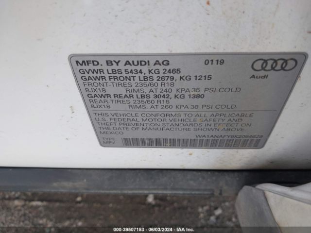 WA1ANAFY5K2054629 Audi Q5 45 Premium