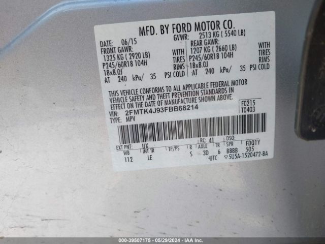 2015 FORD EDGE 2FMTK4J93FBB68214 Photo 8