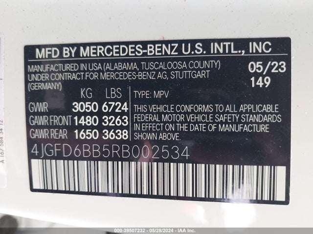 4JGFD6BB5RB002534 Mercedes-Benz Amg Gle 53 Coupe 4matic+