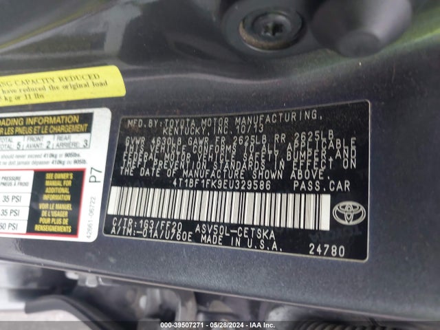 Toyota CAMRY SE 2014 4T1BF1FK9EU329586 Image 9