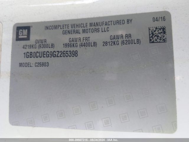 1GB0CUEG9GZ265398 Chevrolet Silverado 2500hd Wt