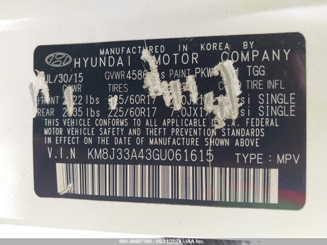 Hyundai TUCSON SE 2016 KM8J33A43GU061615 Image 9