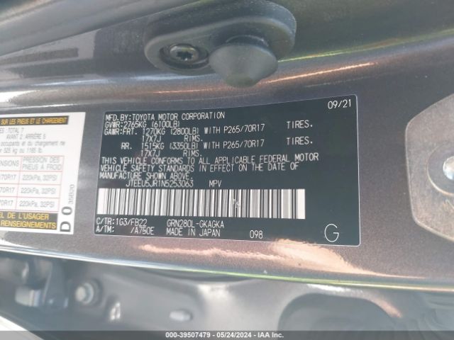 JTEEU5JR1N5253063 Toyota 4RUNNER SR5