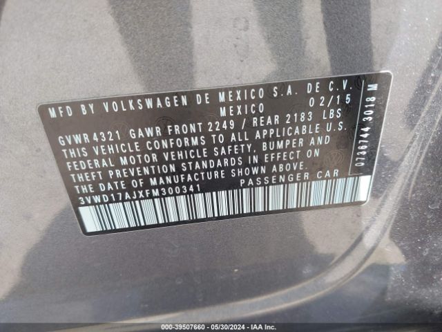3VWD17AJXFM300341 Volkswagen Jetta 1.8t Se