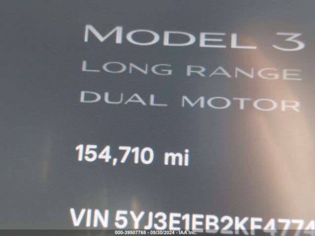 5YJ3E1EB2KF477497 Tesla Model 3 Long Range/performance
