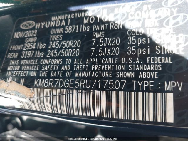 KM8R7DGE5RU717507 Hyundai Palisade Calligraphy
