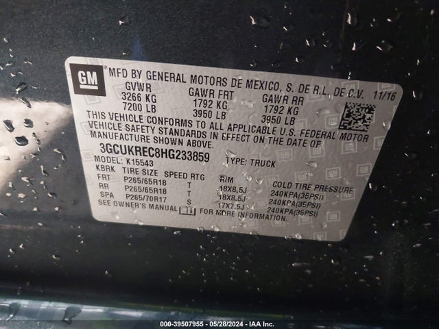 Chevrolet Silverado 1500 2lt 2017 3GCUKREC8HG233859 Image 9