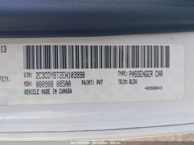 2C3CDYBT2EH103998 Dodge Challenger R/t Plus