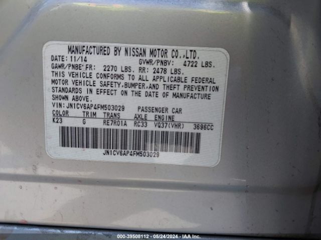 JN1CV6AP4FM503029 Infiniti Q40