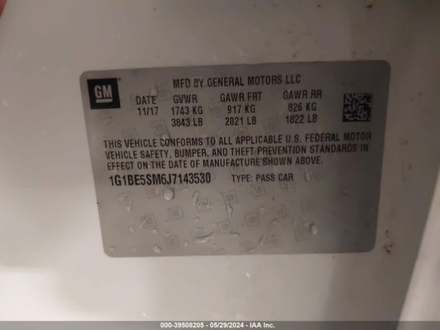 1G1BE5SM6J7143530 Chevrolet Cruze Lt Auto