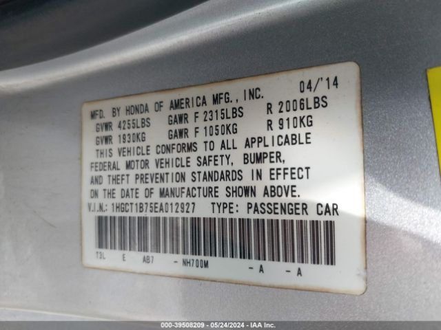 1HGCT1B75EA012927 Honda ACCORD EX
