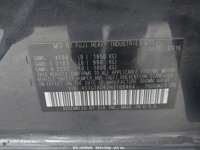 Subaru Impreza 2.0i Premium 2017 4S3GTAD62H3708464 Image 9