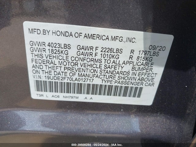 Acura Ilx Premium Package/technology Package 2020 19UDE2F70LA012717 Image 9