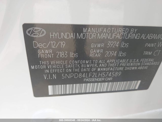 Hyundai ELANTRA SEL 2020 5NPD84LF2LH574589 Image 9