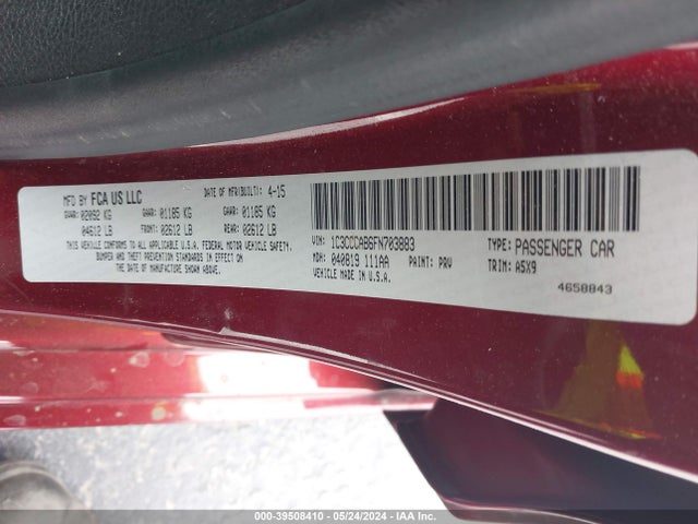 1C3CCCAB6FN703883 Chrysler 200 Limited
