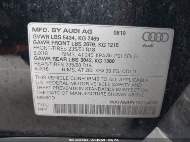 WA1ANAFY1K2124398 Audi Q5 45 Premium